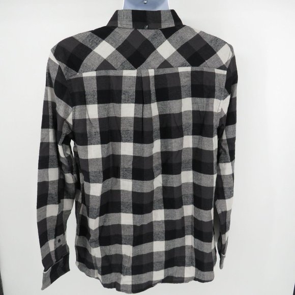 Amplify Mens Button Up Black White Flannel Shirt Large NWT $38 - Picture 4 of 4